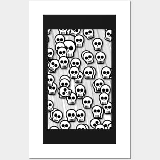 Skulls Grey Posters and Art
